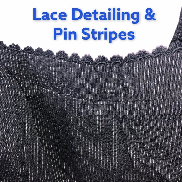 Torrid Deep Black Pinstriped Babydoll Tank - Picture 4 of 6